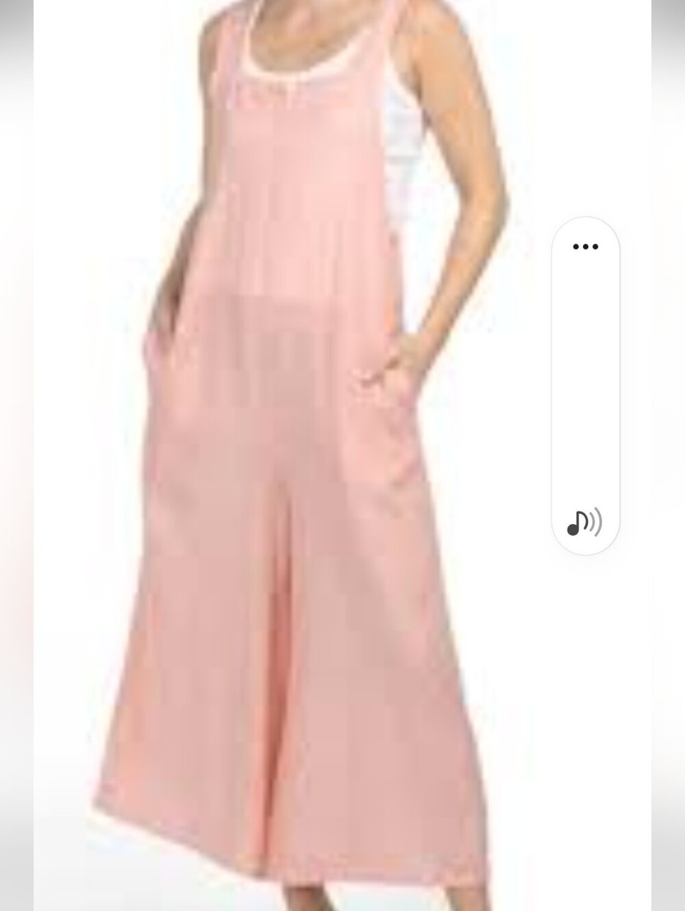 Haute Hippie Women's Linen Blend Sleeveless Peach Wide-Leg Jumpsuit Size M